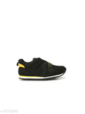 Black Tuskey boys sneakers with yellow accents
