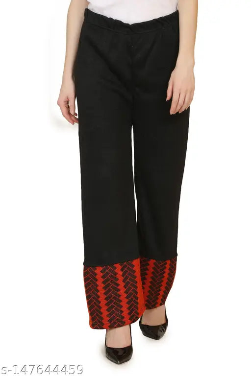 Women's woolen palazzo set with printed woolen kurta by CHRISTY'S COLLECTION. Long-sleeved, full-body Indian attire combination offer." (123 characters)