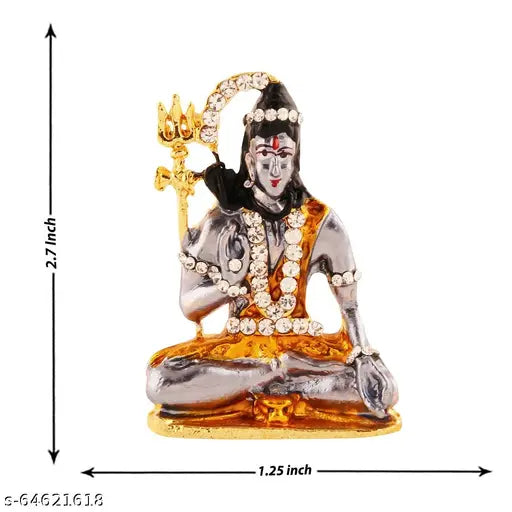 Metal Idol Bhole Nath/Shiva for Car Dashboard, Study Room, Office - Premium, Artistic Craftsmanship, Divine Presence
