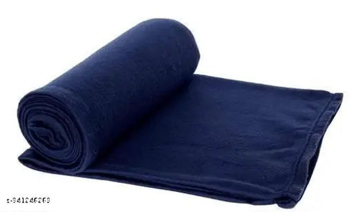 Cream polar fleece all-season single bed blanket (228 x 152 cm), machine-washable home decor from Murlidhar handloom