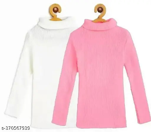High-neck wool sweater for kids, timeless design, suitable for various occasions, durable and easy to maintain
