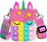 Unicorn ABS net bottle with pop pit bag, free size (L:10cm, W:11cm, H:10cm), made in India