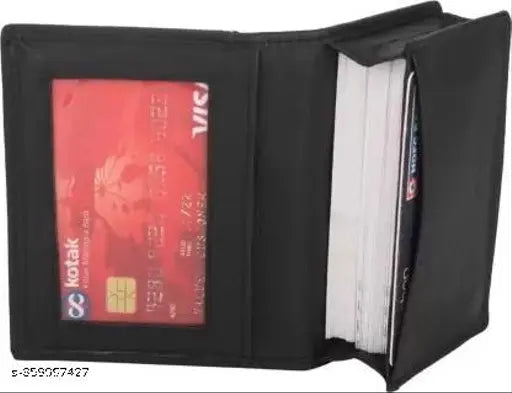 Violet genuine leather RFID protected slim wallet with 4 compartments, perfect for men's gifts or daily use