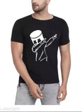 Trendy cotton men's t-shirts, short sleeves, printed design. Men's M (36in/28in), L (38in/29in), XL (40in/30in). Indian-made fashion