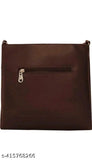 Compact shoulder crossbody bag, minimalist design, trendy sling bag, brown material