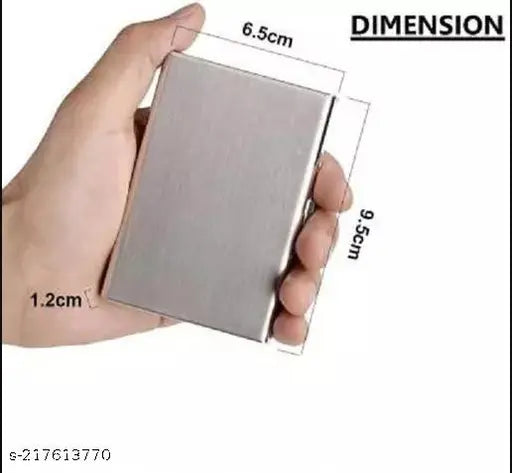 Stainless Steel RFID Protected Credit Card Wallet - Slim, Water-Resistant, Solid Metal Design for Women and Men, Holds 6 Business Cards and ATM Cards