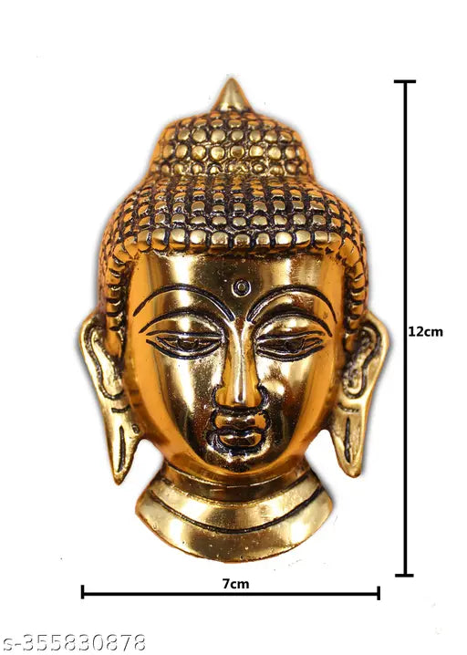 Metal Buddha Head Wall Hanging Statue, intricately crafted with peace-inspiring design, perfect for home decor or gifting