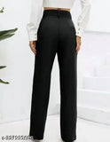 Black women's high-waisted trousers