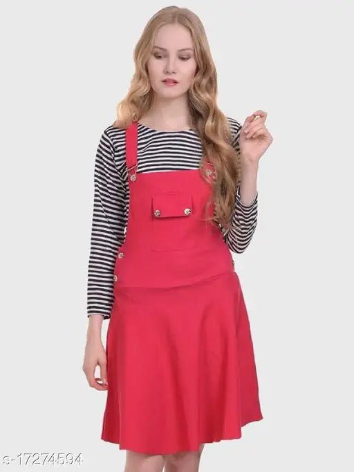 Stylish modern Lycra dungaree jumpsuit with long sleeves, solid net pattern - Indian-made fashion for women