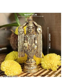 Brass Venkateswara Idol, Tirupati Balaji Statue, decorative home showpiece - 11 cm (Brass)