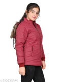 Maroon padded jacket, hoodie with fur lining