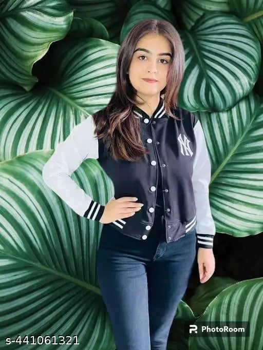 Stylish printed net NY Jackets for women long sleeve casual wear, trending winter wear from India