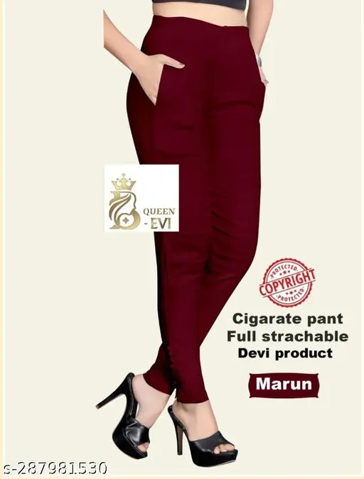 Marrun Cigar jeggings for women & girls - Solid cotton trousers (N:1), size 24-XXL, made in India