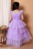 Embellished net party dress for girls (India), short sleeves, perfect for summer events
