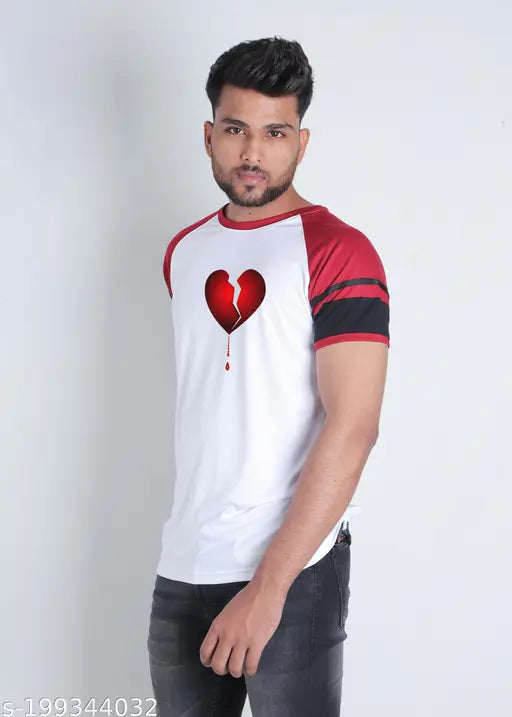 Polycotton Valentine T-shirt, printed design for casual wear, refreshing addition to your wardrobe
