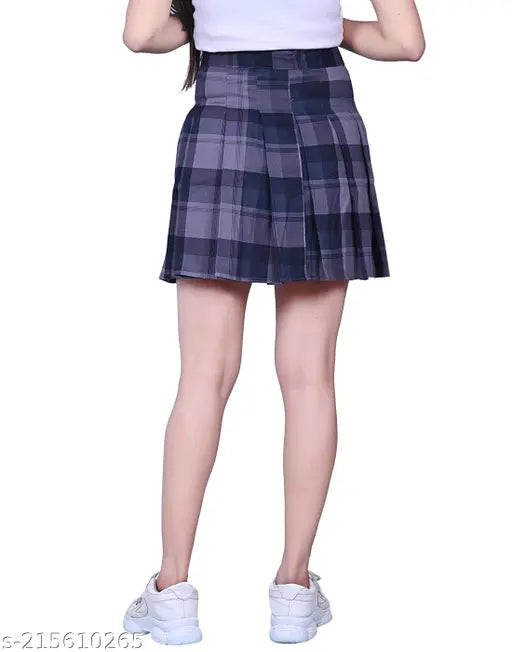 Plaid skirt, short length