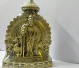 Gold-colored poly resin Murugan statue, intricately detailed for home or car decor