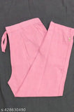 Pink cotton women's trousers