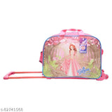 Waterproof pink polyester Barbie Wonder Girl kids trolley bag (20L), durable design with adjustable straps for school essentials
