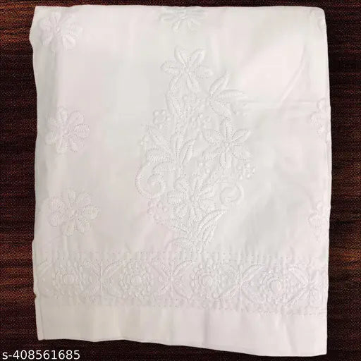 White cotton chikankari pants for women