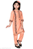 Urban Youth Rayon Kurti Pant Set, embroidered, front button look for girls, Indian ethnic wear