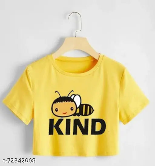 Cotton blend short-sleeve printed T-shirt, stylish glamorous women's fashion from India