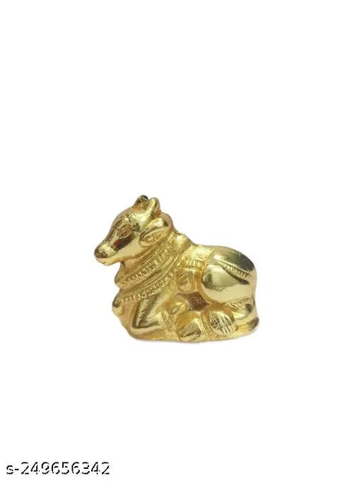Yellow metal NANDI small size 5x4 cm (net weight 50g) for home office temple worship
