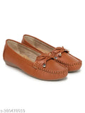 Brown PU Mojaris Bellies - Fashionable and Stylish slip-on footwear for women and girls, designed in India