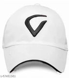 White cotton baseball cap, featuring Virat brand logo, size L for men