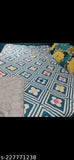 Blue & White Glace Cotton Double Bed Comforter, 100cm x 100cm reversible