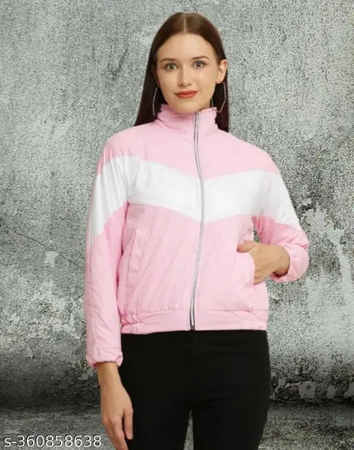 Pink and white striped contrast jacket