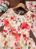 Floral printed georgette gown