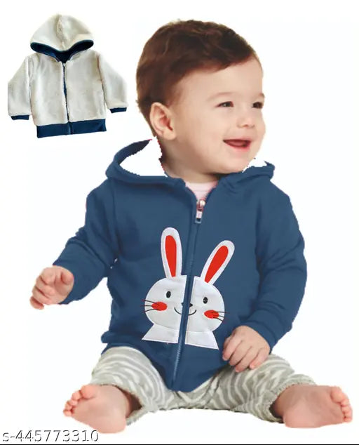 Teal blue cotton sweatshirt for kids, embroidered pattern, double layer, flexible and comfortable, size options: 6-12 Months, 12-18 Months, 18-24 Months, 1-2 Years, 2-3 Years, 3-4 Years. Made in India