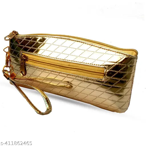 Gold chainlink clutch bag for women, handbag accessory