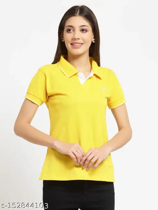 Solid cotton KZALCON women's t-shirt, short sleeves, versatile style, XL (bust 40in), made in India