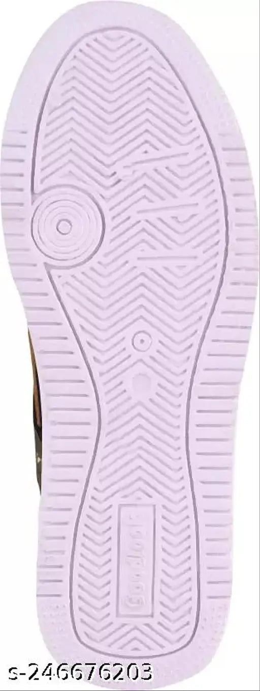 Black and pink tiger sneakers for children with laces