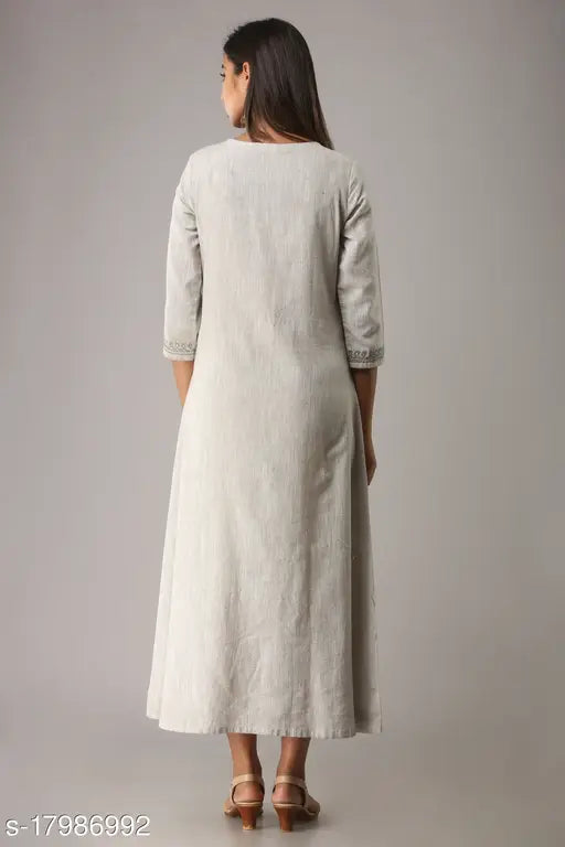 Embroidered cotton kurti, three-quarter sleeves, dyed/washed combo for women, MAUKA brand, Indian craftsmanship