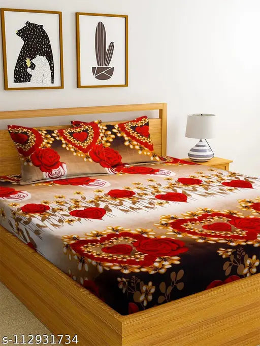Vhocr home furnishings double bedsheets combo pack of 2 bedsheets with 4 pillow covers
