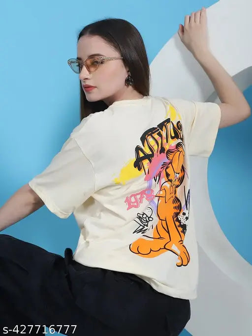 Womens cotton oversize printed t-shirt