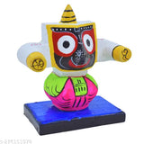 Ceramic Divine Lord Jagannath car dashboard idol (7cm x 8cm x 5cm), Indian handcrafted religious artifact on vehicle dashboard