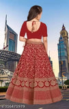 Embroidered satin kids Lehenga Choli set, suitable for 3-15 years girls, semi-stitched and adjustable with drawstring closure