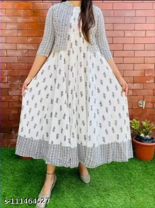 Rayon printed kurti set with jacket, three-quarter sleeves, India origin