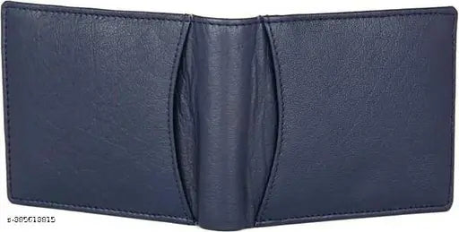 Leather trendy men's wallet, solid pattern, 2 compartments, free size (10cm x 11cm), classic design, durable & affordable, perfect for accessories