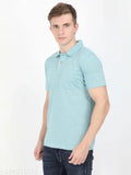 ECOLINE Mens Solid Polo Tshirt, polycotton blend, pinstriped design, semi-formal office wear