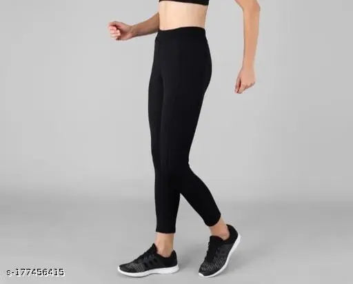 Peach polyester spandex activewear jeggings for ladies, ideal for yoga, gym, and running