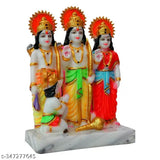 Multicolor, resin Ram Darbar statuette featuring Lord Ram, Maa Sita, Laxman, and Hanuman for spiritual puja showpiece, 18 cm tall