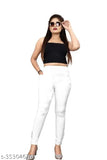 Solid cotton black and white cigar pants for women, size 24-XXL, ideal for casual wear
