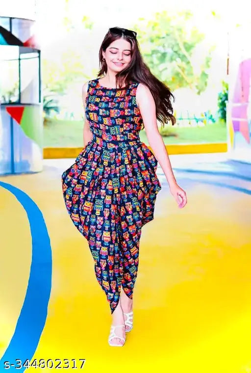 Multicolor crepe net cocktail dress, Indian-made fashion wear for women in S, M, L, XL sizes