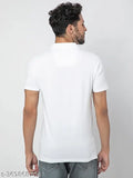 White 100% pure cotton Quco polo shirt, ultra-soft short sleeve with textured finish and chest pocket for casual wear