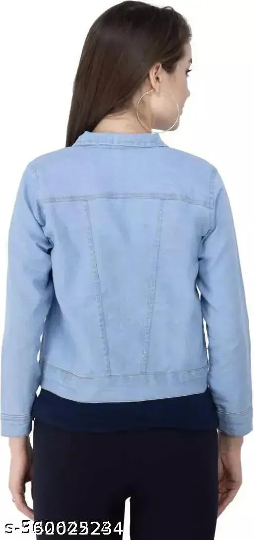 Denim trendy regular fulseelves jacket, solid net, long sleeves, XS-L sizes available